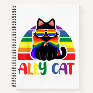 LGBT Ally Cat Be Kind Gay Rainbow Funny LGBTQ Flag Notebook