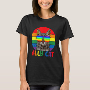 LGBT Ally Cat Be Kind Gay Rainbow LGBTQ Flag Gay P T-Shirt