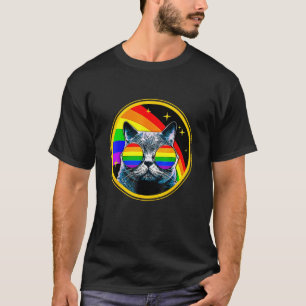 LGBT Ally Cat Be Kind Gay Rainbow  LGBTQ Flag Gay  T-Shirt
