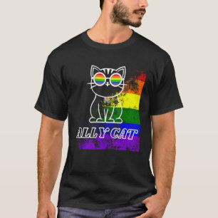 LGBT Ally Cat Be Kind Gay Rainbow LGBTQ T-Shirt