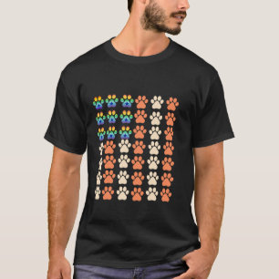 LGBT Ally Pride Cat paw kitten American Flag 4th o T-Shirt