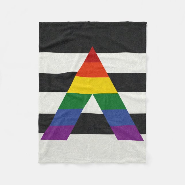 LGBT Ally Pride Flag Coloured Background Fleece Blanket (Front)