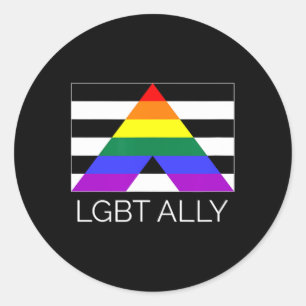 Lgbt Ally Rainbow Gay Pride Flag T Shirt Classic Round Sticker