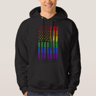 Lgbt American Flag Pride Rainbow Gay Lesbian Bi Tr Hoodie