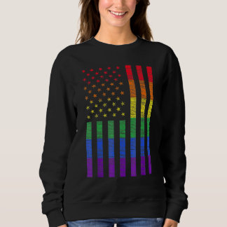 Lgbt American Flag Pride Rainbow Gay Lesbian Bi Tr Sweatshirt