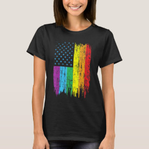 Lgbt American Flag Pride Vintage Old Patriotic T-Shirt