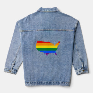 LGBT American pride map  Denim Jacket