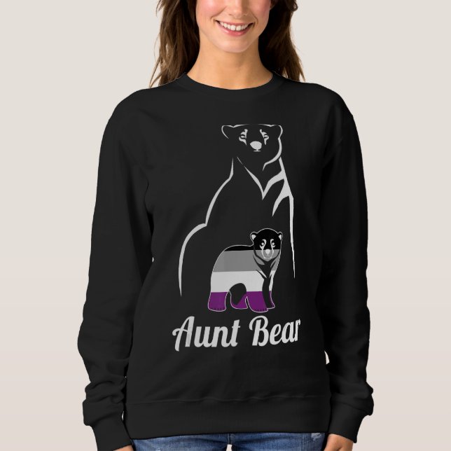 Lgbt Asexual Aunt Bear Ace Pride Flag Sweatshirt (Front)