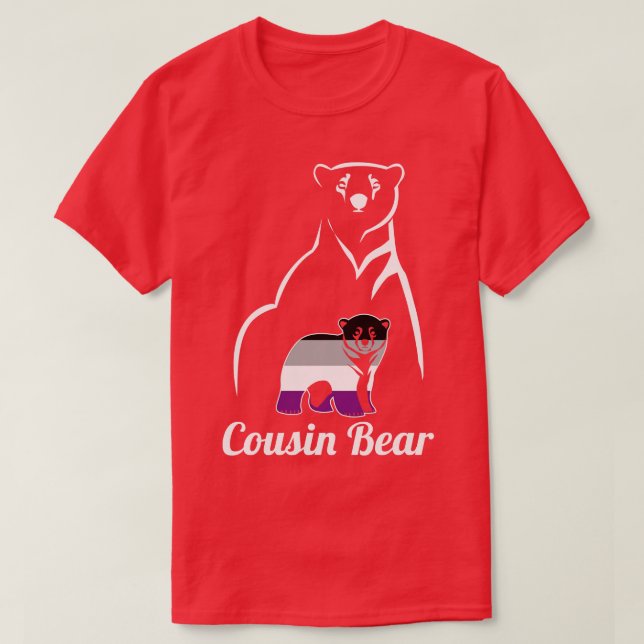 LGBT Asexual Cousin Bear Ace Pride Flag T-Shirt (Design Front)