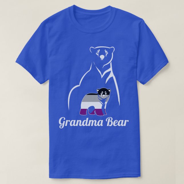 LGBT Asexual Grandma Bear Ace Pride Flag T-Shirt (Design Front)