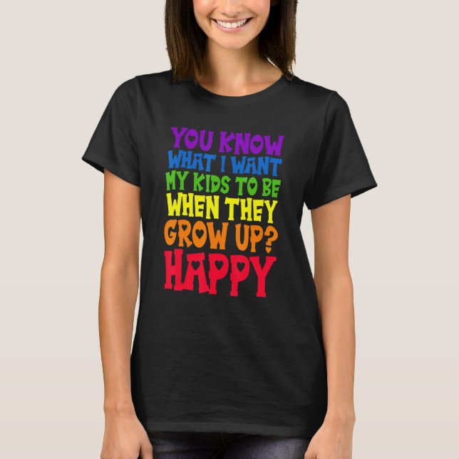 LGBT Awareness Parents Mom Dad Gay Pride Rainbow T-Shirt (Front)