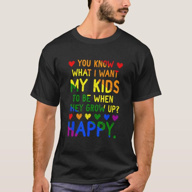 LGBT Awareness Parents Mum Dad Gay Les Trans Pride T-Shirt (Front)