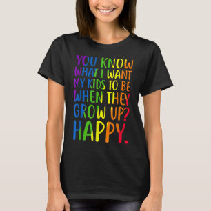 LGBT Awareness Parents Mum Dad Gay Pride Rainbow T-Shirt
