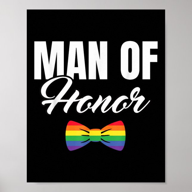 Lgbt Bachelor Party Man Of Honour Gay Groom Bride  Poster (Front)