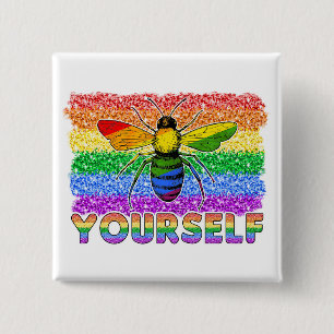 LGBT Be Yourself 15 Cm Square Badge