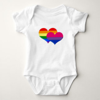 LGBT Bi Pride Pastel Hearts Baby Bodysuit