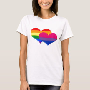 LGBT Bi Pride Pastel Hearts T-Shirt