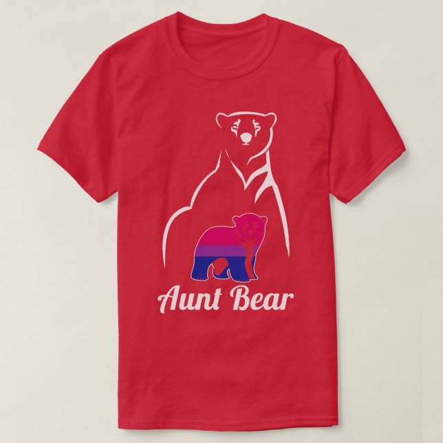 LGBT Bisexual Aunt Bear Bi Pride Flag T-Shirt (Design Front)