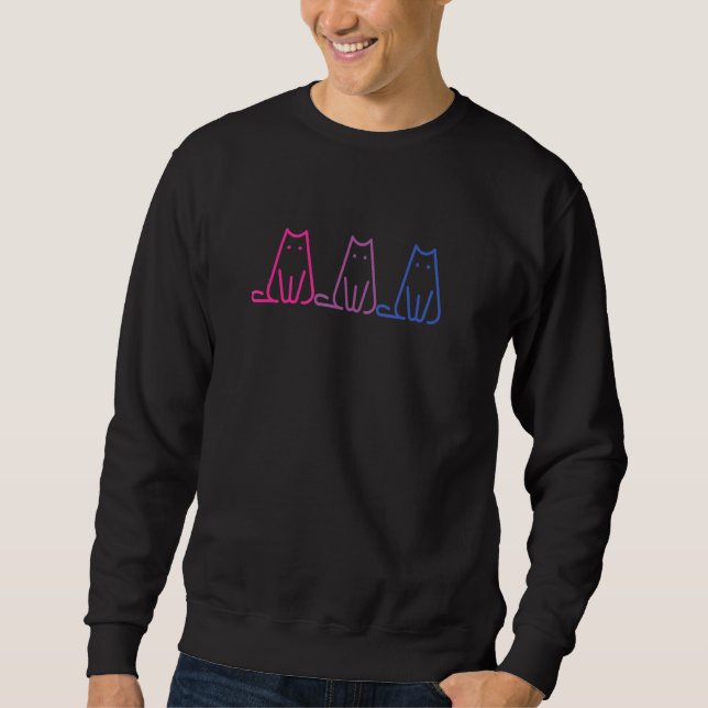 Lgbt Bisexual Bi Pride Cat Purride Sweatshirt (Front)