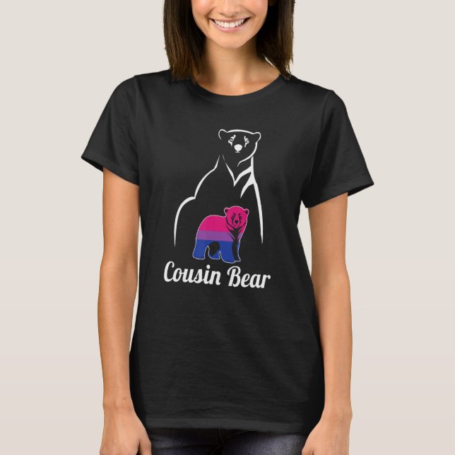 Lgbt Bisexual Cousin Bear Bi Pride Flag T-Shirt (Front)
