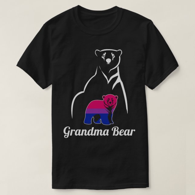 LGBT Bisexual Grandma Bear Bi Pride Flag T-Shirt (Design Front)