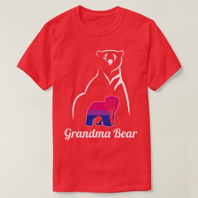 LGBT Bisexual Grandma Bear Bi Pride Flag T-Shirt (Design Front)