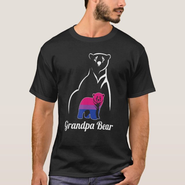 Lgbt Bisexual Grandpa Bear Bi Pride Flag T-Shirt (Front)