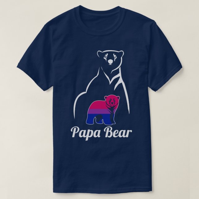 LGBT Bisexual Papa Bear Bi Pride Flag T-Shirt (Design Front)