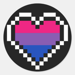 LGBT bisexual pride pixel art Classic Round Sticker