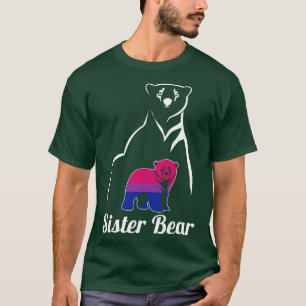 LGBT Bisexual Sister Bear Bi Pride Flag T-Shirt
