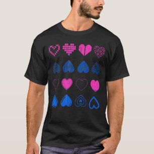 Lgbt Bisexuality Flag Hearts Bi Pride Month Bisexu T-Shirt