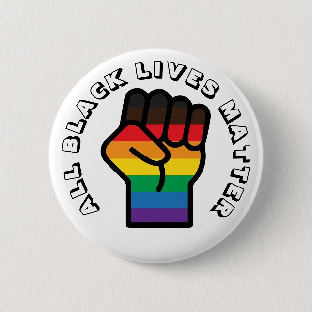 LGBT Black Pride All Lives Matter 6 Cm Round Badge (Front)