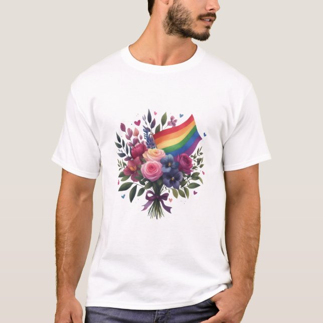 LGBT bouquet of flowers T-Shirt (Front)