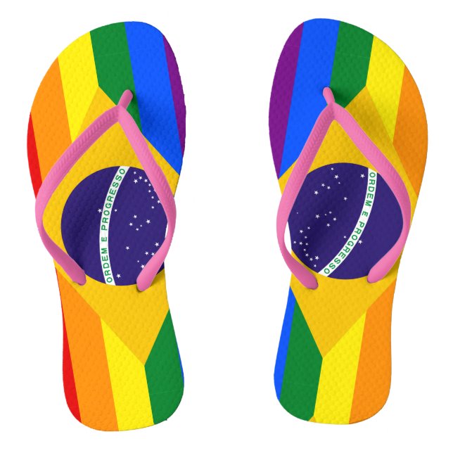 LGBT Brazil Flip Flops (Footbed)
