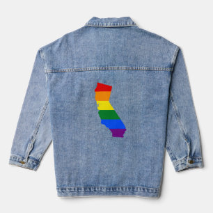 LGBT California, US state flag map  Denim Jacket