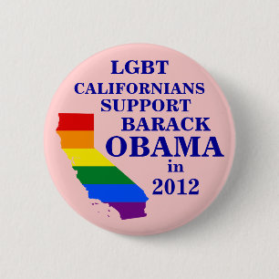 LGBT Californians for Obama 2012 6 Cm Round Badge