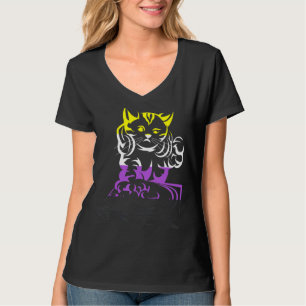 Lgbt Cat Dj Music Third Gender Queer Pride Non B T-Shirt