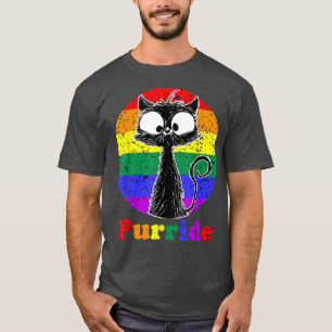 LGBT Cat Lovers Purride Flag Gay Pride Month LGBTQ T-Shirt