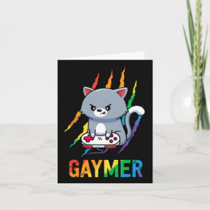 Lgbt Cat Pride Shirt Rainbow Video Game Lovers Gif Card