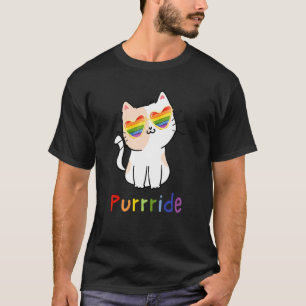 Lgbt Cat Purride Pride Tee Rainbow Flower Gay Pri