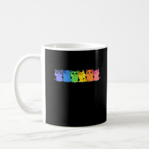 LGBT Cat Rainbow Gay Lesbian Colourful Kitty Coffee Mug
