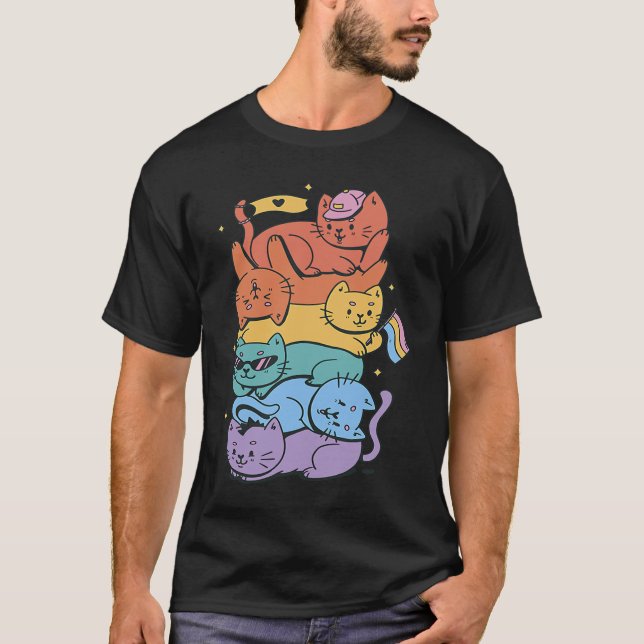 LGBT Cats Support Pride T-Shirt (Front)