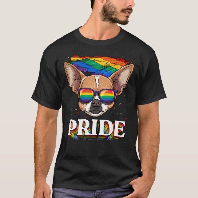 Lgbt Chihuahua Gay Pride Lgbtq Rainbow Flag Sungla T-Shirt (Front)