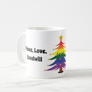 LGBT Christmas Peace Love Goodwill for ALL Coffee Mug