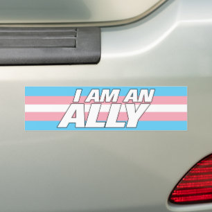 LGBT Cis Ally Transgender Pride Flag Bumper Sticker