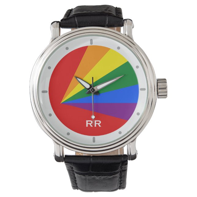 LGBT Colour Rainbow Gay Pride Wristwatch (Front)