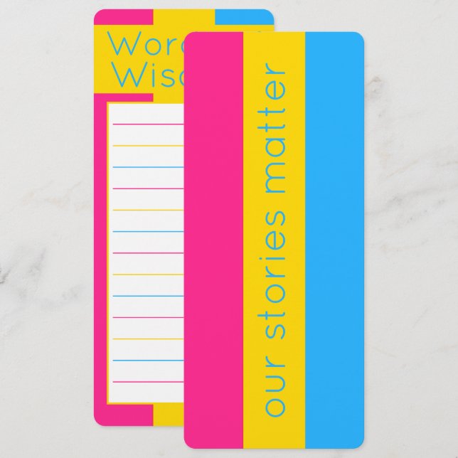 LGBT Colourful Pansexual Flag Bookmark (Front/Back)
