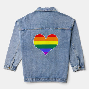 LGBT Colours Hearts Denim Jacket