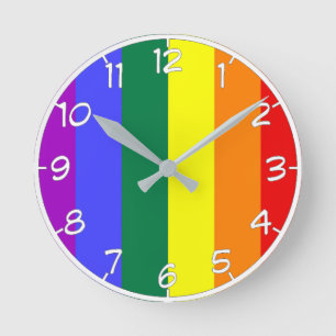 LGBT Colours Round Clock