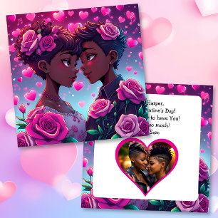 LGBT Couple Anime Personalised Valentine's Day Card
